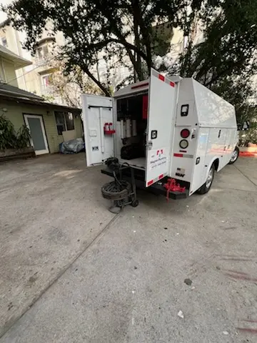 Magnet Plumbing service vehicle on-site for Sewer Line Repair in Pine Crest